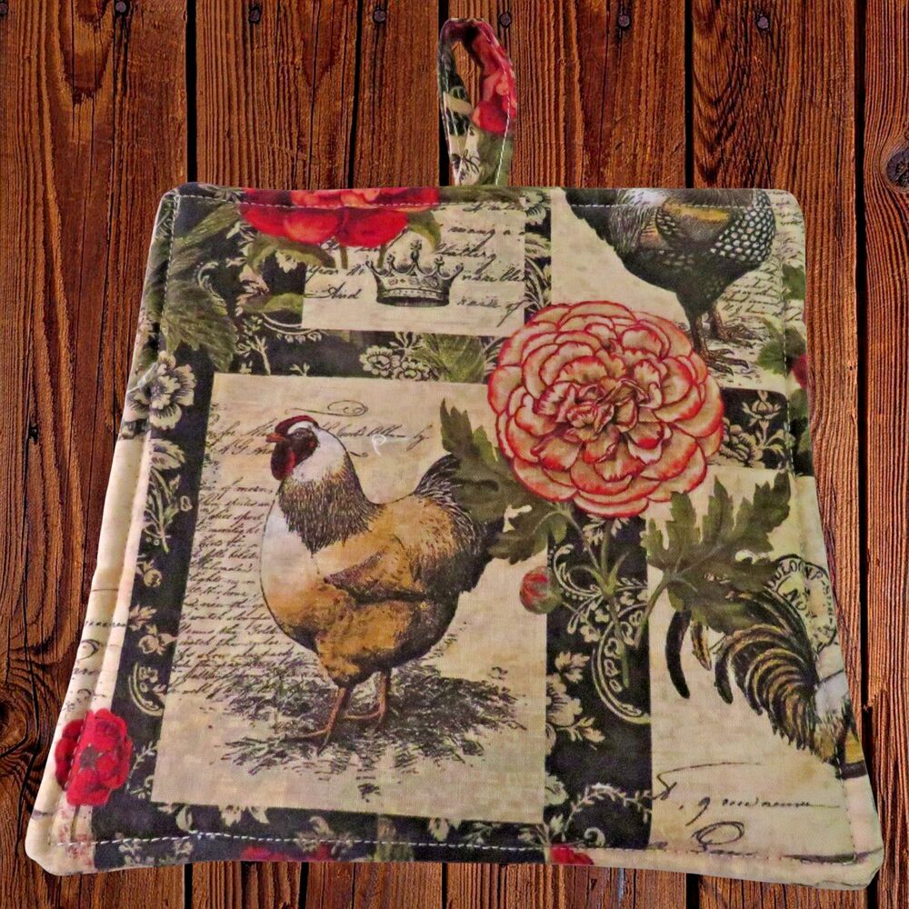 Handmade Potholder, Chickens - Picture 2 of 2